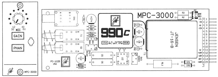 MPC-3000 Mic Preamp Card Details